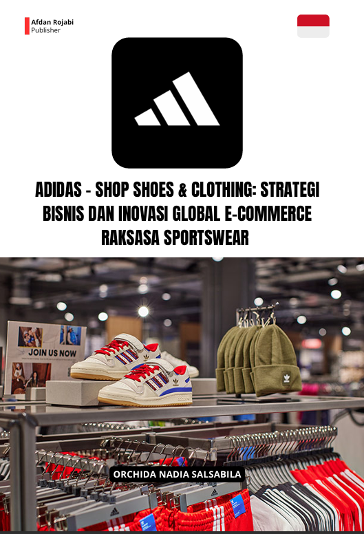 Cover buku ADIDAS - SHOP SHOES &  CLOTHING  Strategi Bisnis dan Inovasi Global E-Commerce  Raksasa Sportswear